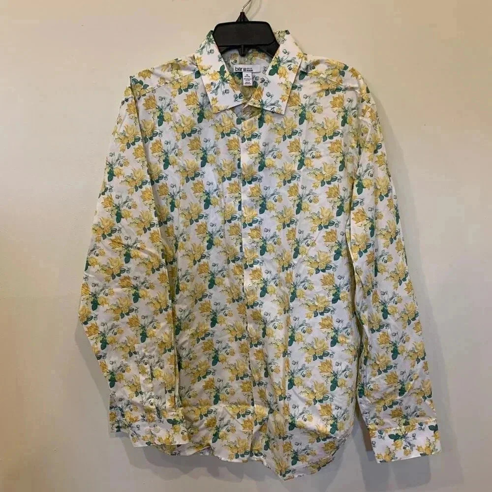 Mens Bar III Woven Button Down Dress Shirt Organic Cotton Size XL and M NWT - B5